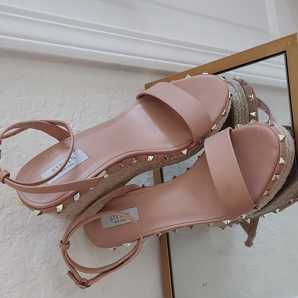 STEVE MADDEN SZ 11 ESPADRILLE WEDGE SANDALS